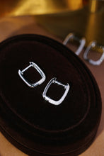 Load image into Gallery viewer, LUOWEND 18K White Gold Real Natural Diamond Hoop Earrings for Women