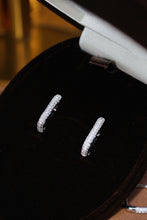 Load image into Gallery viewer, LUOWEND 18K White Gold Real Natural Diamond Hoop Earrings for Women