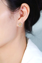 Load image into Gallery viewer, LUOWEND 18K White Gold Real Natural Yellow Diamond Stud Earrings for Women
