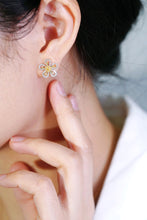 Load image into Gallery viewer, LUOWEND 18K White Gold Real Natural Yellow Diamond Stud Earrings for Women
