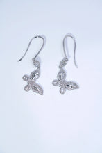 Load image into Gallery viewer, LUOWEND 18K White Gold Real Natural Diamond Drop Earrings for Women