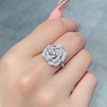 Load image into Gallery viewer, LUOWEND 18K White Gold Real Natural Diamond Ring for Women