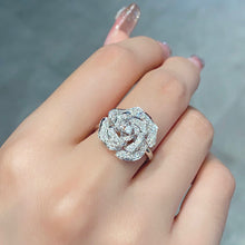 Load image into Gallery viewer, LUOWEND 18K White Gold Real Natural Diamond Ring for Women