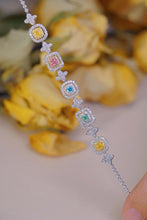 Load image into Gallery viewer, LUOWEND 18K White Gold Fine Jewelry Real Natural Color Diamond Bracelet for Women