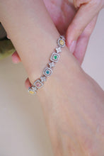 Load image into Gallery viewer, LUOWEND 18K White Gold Fine Jewelry Real Natural Color Diamond Bracelet for Women