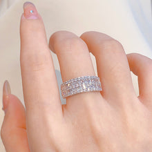 Load image into Gallery viewer, LUOWEND 18K White Gold Real Natural Diamond Ring for Women