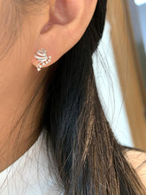 Load image into Gallery viewer, LUOWEND 18K White or Yellow Gold Natural Diamond Earrings for Women