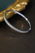 Load image into Gallery viewer, LUOWEND 18K White Gold Fine Jewelry Real Natural Diamond Bangle for Women