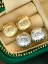 Load image into Gallery viewer, LUOWEND 18K White or Yellow Gold Natural Diamond Earrings for Women