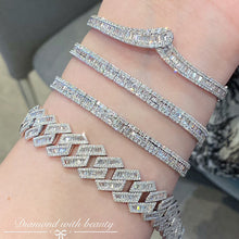 Load image into Gallery viewer, LUOWEND 18K White Gold Real Natural Diamond Bracelet for Women