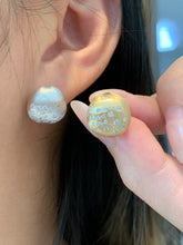 Load image into Gallery viewer, LUOWEND 18K White or Yellow Gold Natural Diamond Earrings for Women