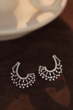 Load image into Gallery viewer, LUOWEND 18K White Gold Real Natural Diamond Stud Earrings for Women