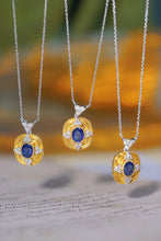 Load image into Gallery viewer, LUOWEND 18K White and Yellow Gold Real Natural Sapphire and Diamond Gemstone Necklace for Women
