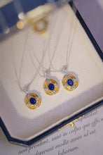 Load image into Gallery viewer, LUOWEND 18K White and Yellow Gold Real Natural Sapphire and Diamond Gemstone Necklace for Women