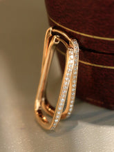 Load image into Gallery viewer, LUOWEND 18K White or Rose Gold Natural Diamond Earrings for Women