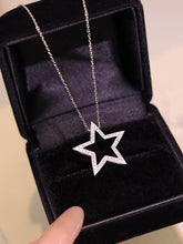 Load image into Gallery viewer, LUOWEND 18K White Gold Natural Diamond Necklace for Women