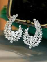 Load image into Gallery viewer, LUOWEND 18K White Gold Natural Diamond Earrings for Women