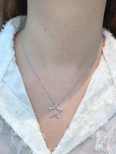 Load image into Gallery viewer, LUOWEND 18K White Gold Natural Diamond Necklace for Women