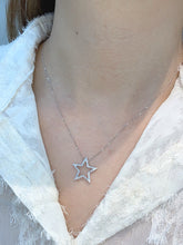 Load image into Gallery viewer, LUOWEND 18K White Gold Natural Diamond Necklace for Women