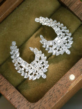 Load image into Gallery viewer, LUOWEND 18K White Gold Natural Diamond Earrings for Women