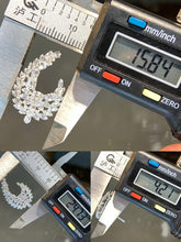 Load image into Gallery viewer, LUOWEND 18K White Gold Natural Diamond Earrings for Women
