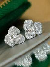 Load image into Gallery viewer, LUOWEND 18K White Gold Natural Diamond Earrings for Women