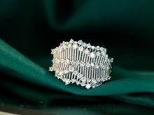 Load image into Gallery viewer, LUOWEND 18K White Gold Natural Diamond Ring for Women