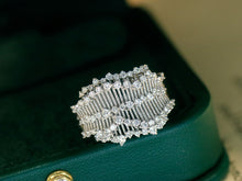 Load image into Gallery viewer, LUOWEND 18K White Gold Natural Diamond Ring for Women