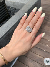 Load image into Gallery viewer, LUOWEND 18K White Gold Natural Diamond Ring for Women