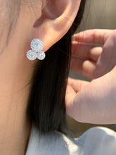 Load image into Gallery viewer, LUOWEND 18K White Gold Natural Diamond Earrings for Women
