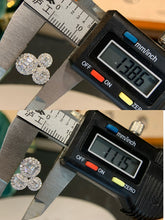 Load image into Gallery viewer, LUOWEND 18K White Gold Natural Diamond Earrings for Women