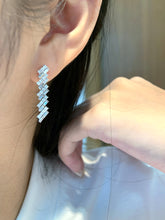 Load image into Gallery viewer, LUOWEND 18K White Gold Natural Diamond Earrings for Women