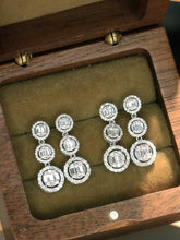 Load image into Gallery viewer, LUOWEND 18K White Gold Natural Diamond Earrings for Women
