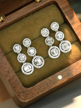 Load image into Gallery viewer, LUOWEND 18K White Gold Natural Diamond Earrings for Women