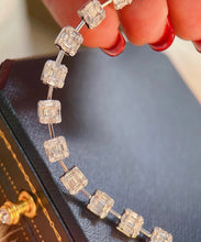 Load image into Gallery viewer, LUOWEND 18K White Gold Real Natural Diamond Bracelet for Women