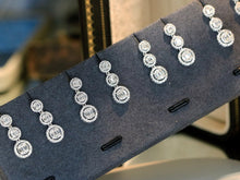 Load image into Gallery viewer, LUOWEND 18K White Gold Natural Diamond Earrings for Women