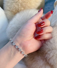 Load image into Gallery viewer, LUOWEND 18K White Gold Real Natural Diamond Bracelet for Women