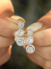 Load image into Gallery viewer, LUOWEND 18K White Gold Natural Diamond Earrings for Women