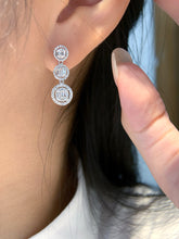 Load image into Gallery viewer, LUOWEND 18K White Gold Natural Diamond Earrings for Women