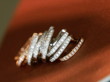 Load image into Gallery viewer, LUOWEND 18K White Gold Natural Diamond Hoop Earrings for Women