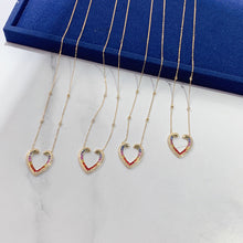 Load image into Gallery viewer, LUOWEND 18K Yellow Gold Natural Color Sapphire Necklace for Women