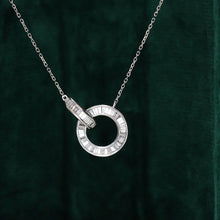 Load image into Gallery viewer, LUOWEND 18K White Gold Real Natural Diamond Pendant Necklace for Women