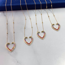 Load image into Gallery viewer, LUOWEND 18K Yellow Gold Natural Color Sapphire Necklace for Women