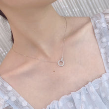 Load image into Gallery viewer, LUOWEND 18K White Gold Real Natural Diamond Pendant Necklace for Women