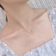 Load image into Gallery viewer, LUOWEND 18K White Gold Real Natural Diamond Pendant Necklace for Women