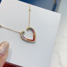 Load image into Gallery viewer, LUOWEND 18K Yellow Gold Natural Color Sapphire Necklace for Women
