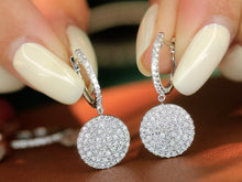 Load image into Gallery viewer, LUOWEND 18K White Gold Natural Diamond Hoop Earrings for Women