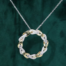 Load image into Gallery viewer, LUOWEND 18K White Gold Real Natural Diamond Pendant Necklace for Women