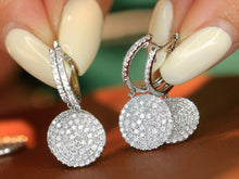 Load image into Gallery viewer, LUOWEND 18K White Gold Natural Diamond Hoop Earrings for Women