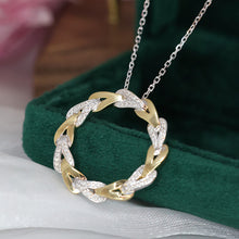 Load image into Gallery viewer, LUOWEND 18K White Gold Real Natural Diamond Pendant Necklace for Women